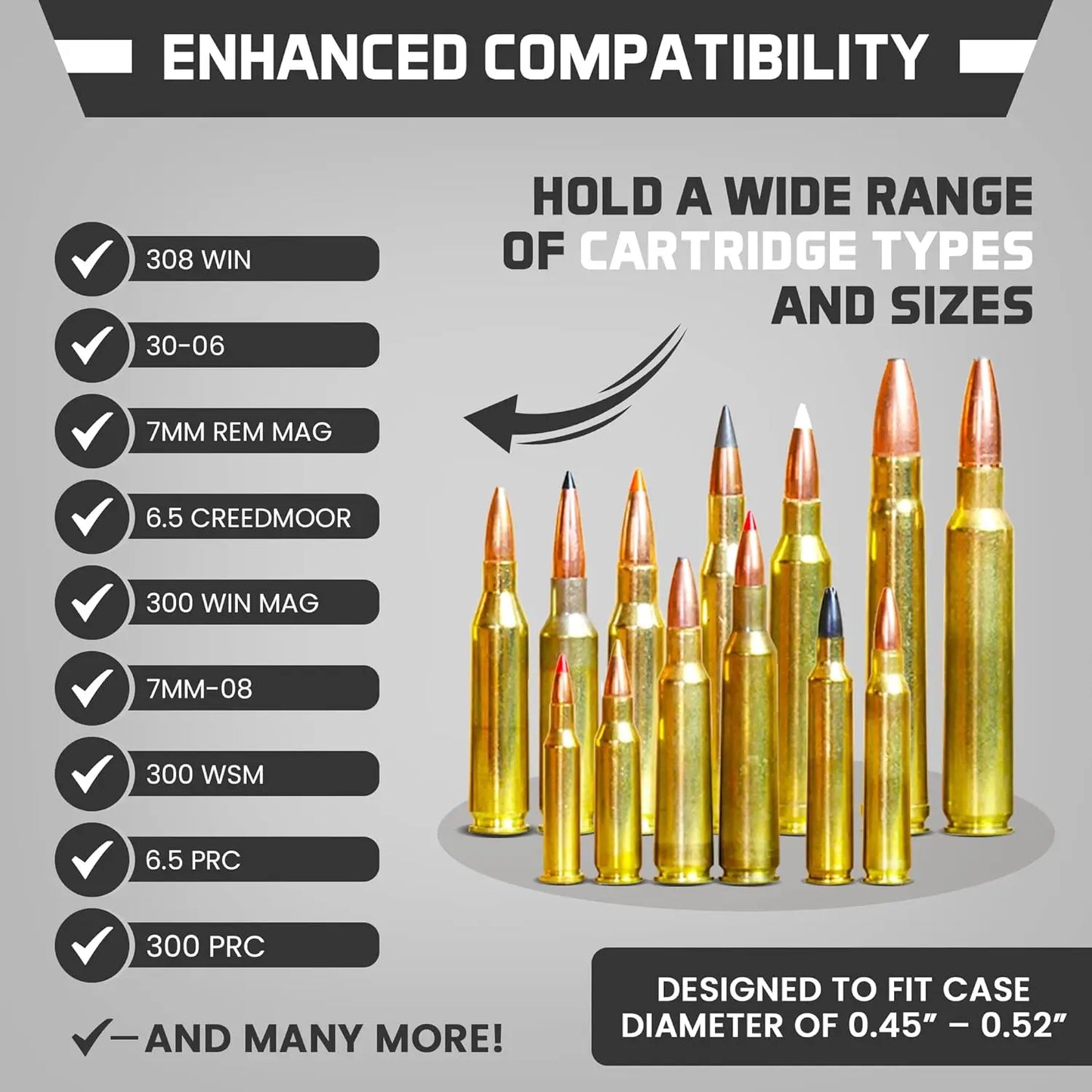 Tactical 50-Rounds Rifle Bullet Cartridge Bandolier Ammo Belt Sling with 2-Round Bullet Holder Patch for 308 Cal. 30-30 30-06