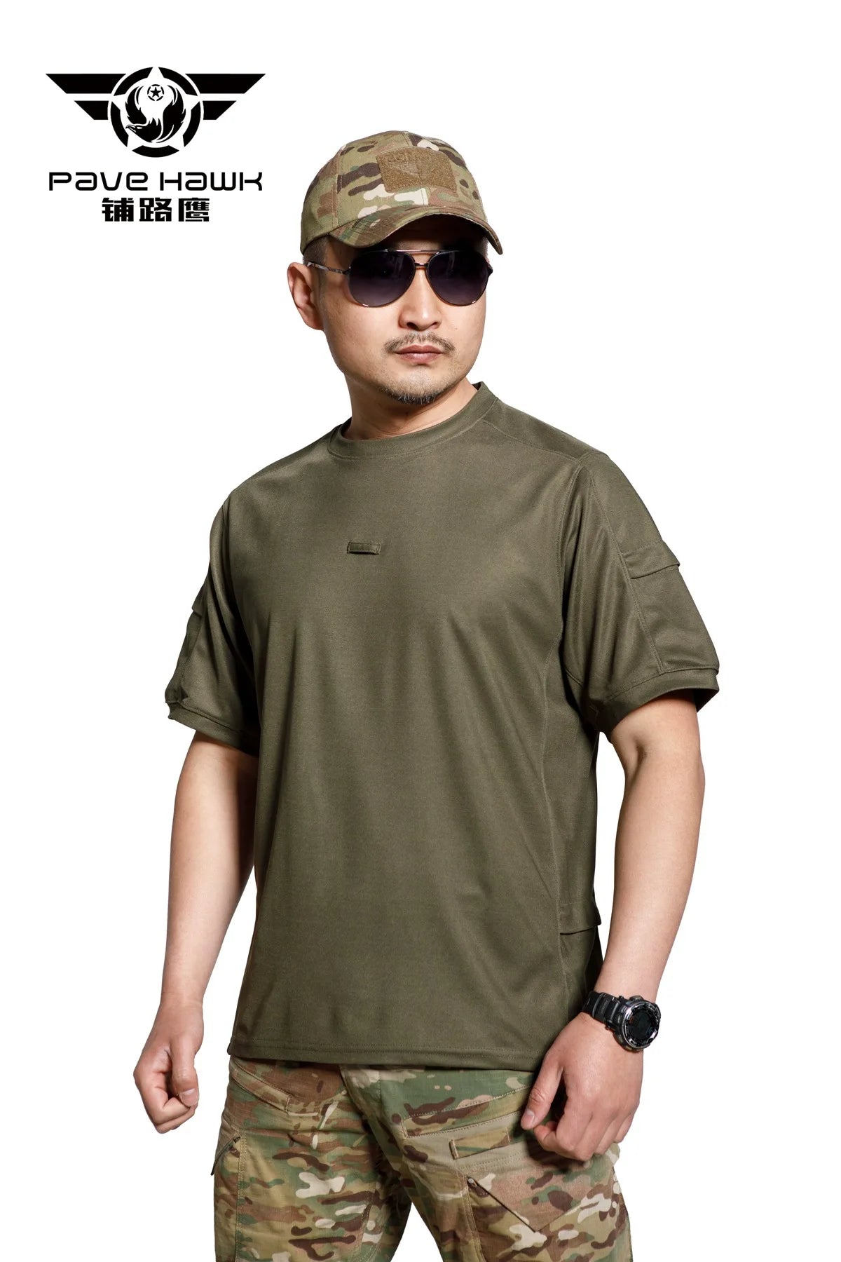 Men's Army Tactical T-shirt Military Training Quick-drying Breathable Short Sleeves Summer Beach Sun Protection Casual T-shirt