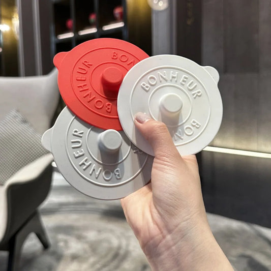 Mugs Lid With Convex Handle Silicone Glass Cup Cover Dustproof Heat-Resistant Cup Lid Universal Round Mug Sealed Cap Pantry