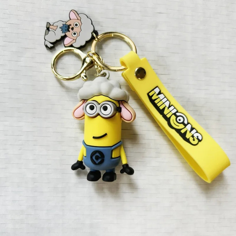 MINISO Minion Keychain Chinese Zodiac Series Cute Cartoon Children's Toy Keyring School Pack Car Key Accessories Gift