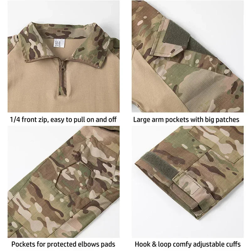 Tactical T-Shirts Airsoft Tactic Army Combat Shirts Paintball Hunting Clothes Breathable