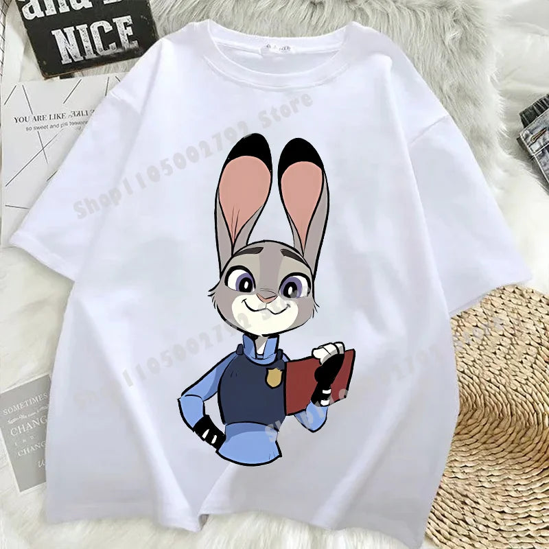 Zootopias Outfit T Shirt for Men Women Tee Judy Nick Movie Oversize Shirts Fashion Loose Cotton Clothing Love Gift for Couple