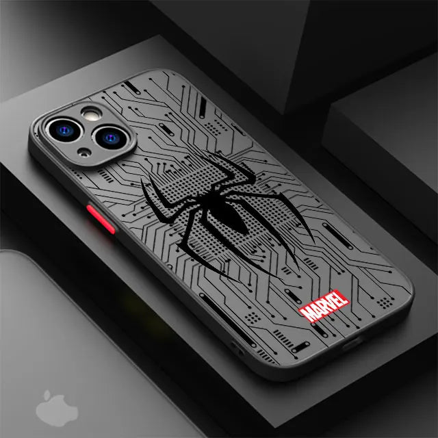 Marvel Hero Logo Phone Case for iPhone 16 11 Pro 13 Mini 7 8 Plus XS Max SE XR 14 Pro 15ProMax 12 Luxury Matte Cover