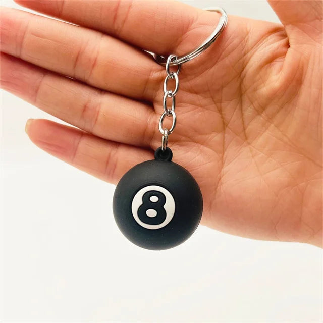 PVC Billiard Keychain Fashion Cute Cartoon Colorful Bag Key Chain Keyring Ornament Bag Purse Charm Accessories Easter Gifts