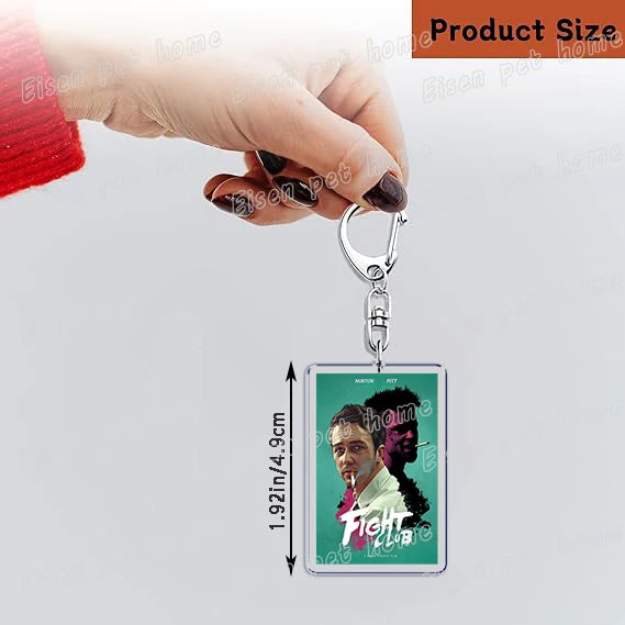 Popular Classic Movies Keychains for Accessories Bag Jaws Fight Club Avatar Films Pendant Key Chains Keyrings Jewelry Fans Gifts