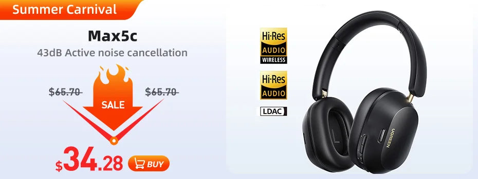 UGREEN AUX RCA Bluetooth Receiver Adapter for Home Stereo System, HiFi 3.5mm RCA Bluetooth Adapter for Old Stereo Receiver