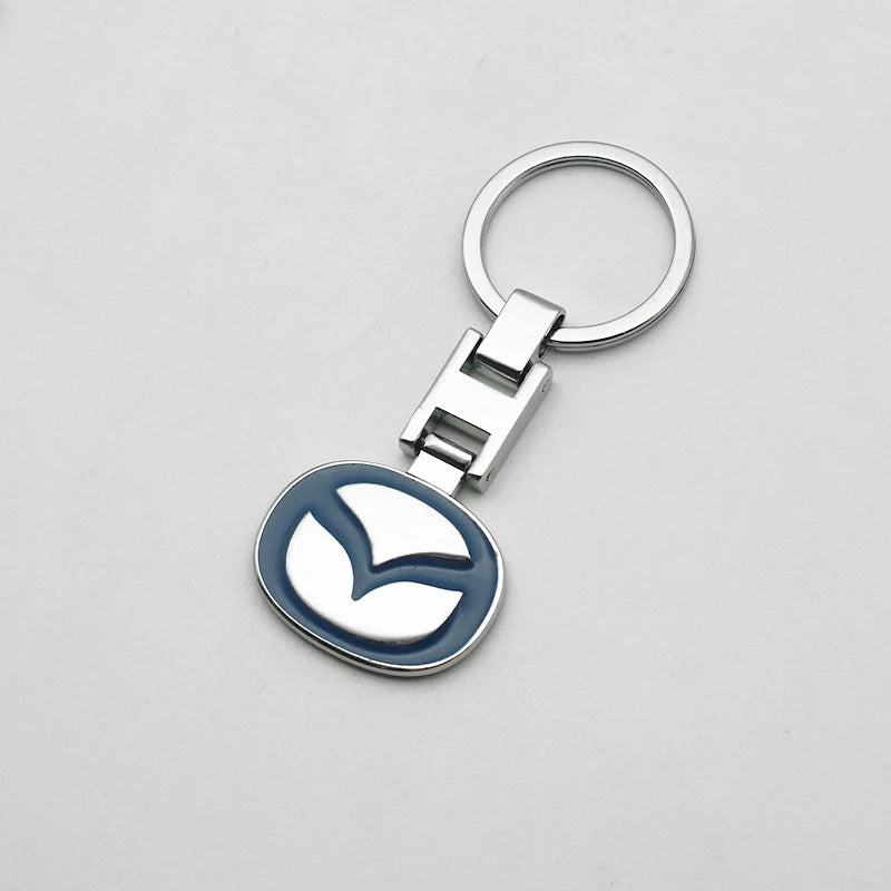 Key Chain 3D Metal+Leather Car Emblem Keyring For Mazda 3 2 6 Atenza Axela Demio CX3 CX4 CX5 CX6 MP MS RX8 CX30 MX3 MX5 BK