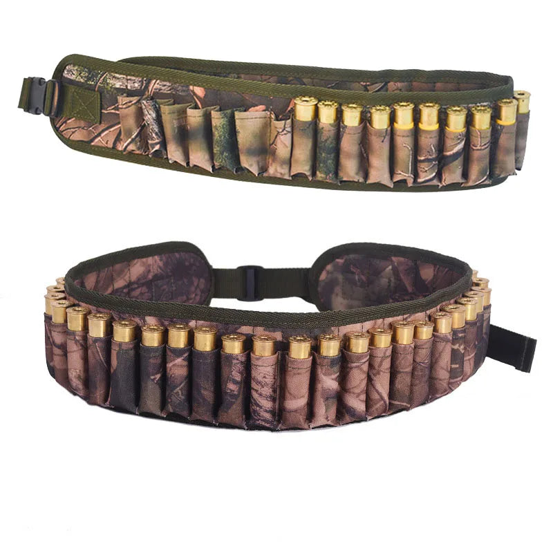 Tactical 30 Rounds 12/20 Gauge Ammo Holder Pouch Belt Shot Gun Shell Bandolier Waist Bullet Cartridges Holster for Hunting