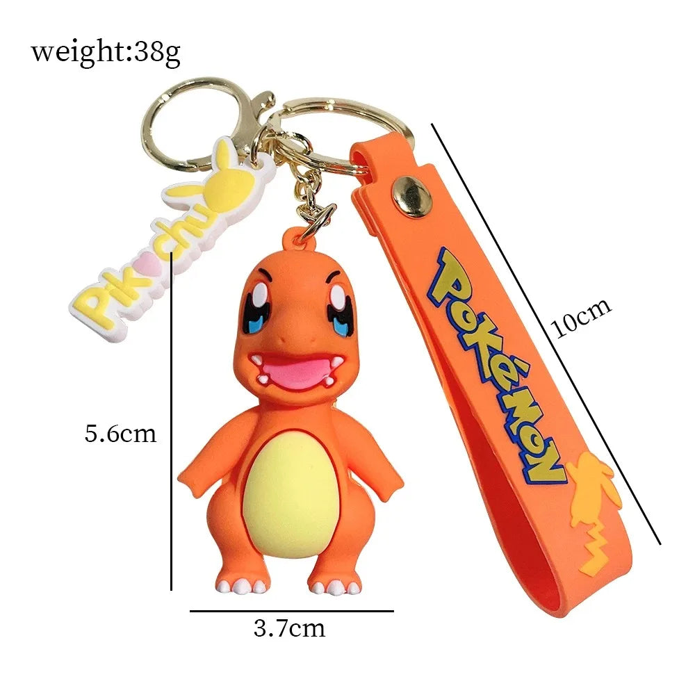 New Pokemon Pikachu Keychain Anime* Cartoon Key Chain Charmander Psyduck* Fashion Keyring Pendant Accessories Toys Kids Gifts*