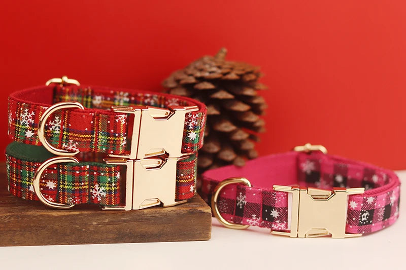 Pet dog collar Handmade knitted necklace Pet dog supplies Woven accessories Autumn Winter Christmas set