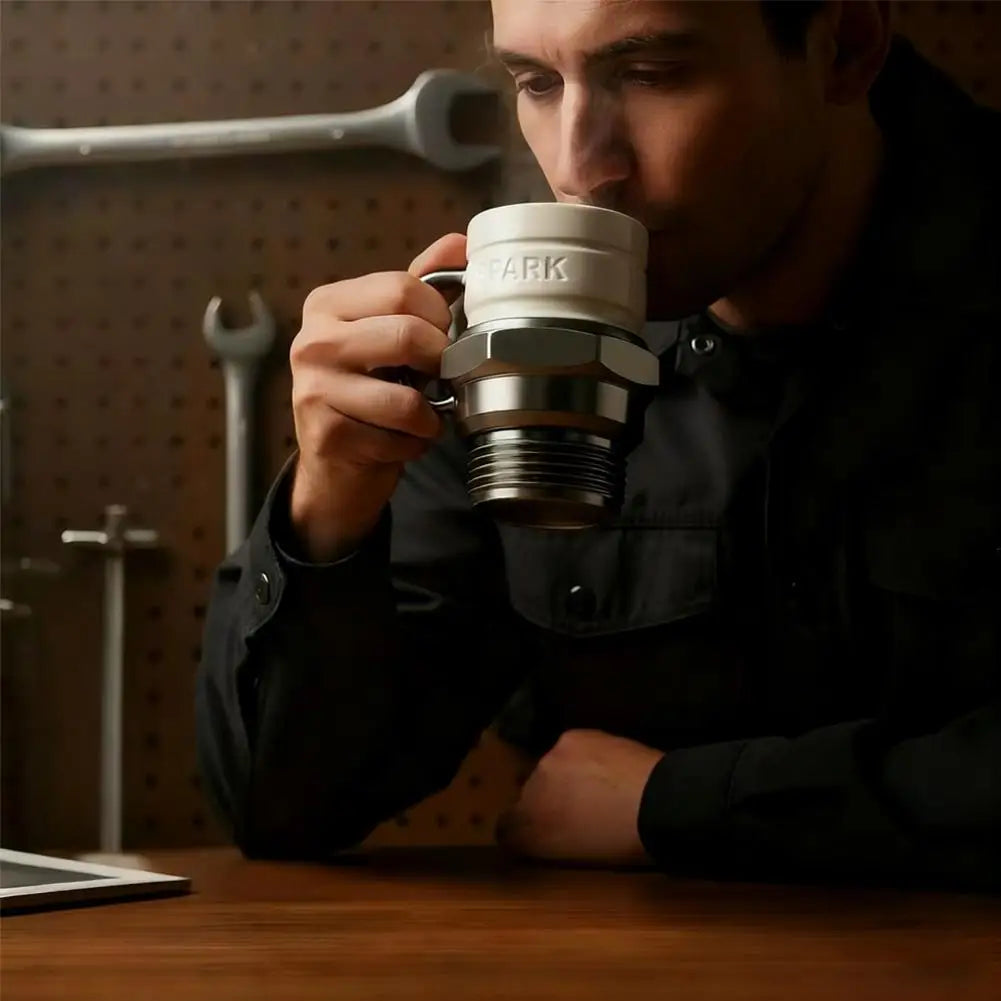 Spark Plug Mug, Engine Spark Plug Design, Novelty Coffee Mug, personalized automotive coffee mugs