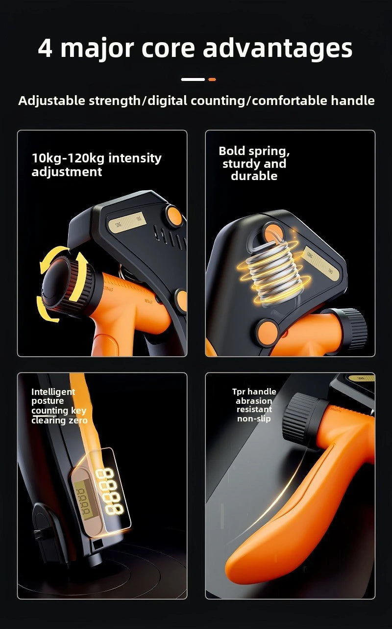 Grip Strengthener Strength Training Hand Exerciser Adjustable 10-120KG Fitness Unisex Finger Rehabilitation Training Hand Grip