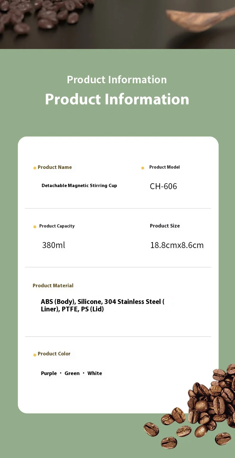 New smart temperature-measuring magnetic automatic stirring cup, electric portable coffee cup, milkshake cup, sports and fitness