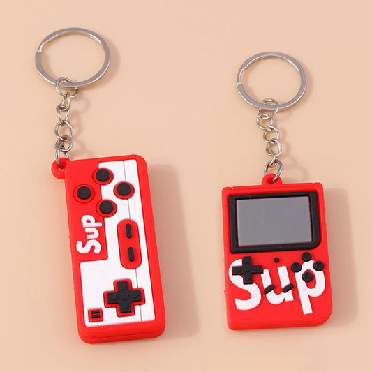 1pc PVC Individual Game Machine Keychain Mini Cartoon Game Console Gamepad Keychains for Boy Bag Pendant Car Key Birthday Gifts