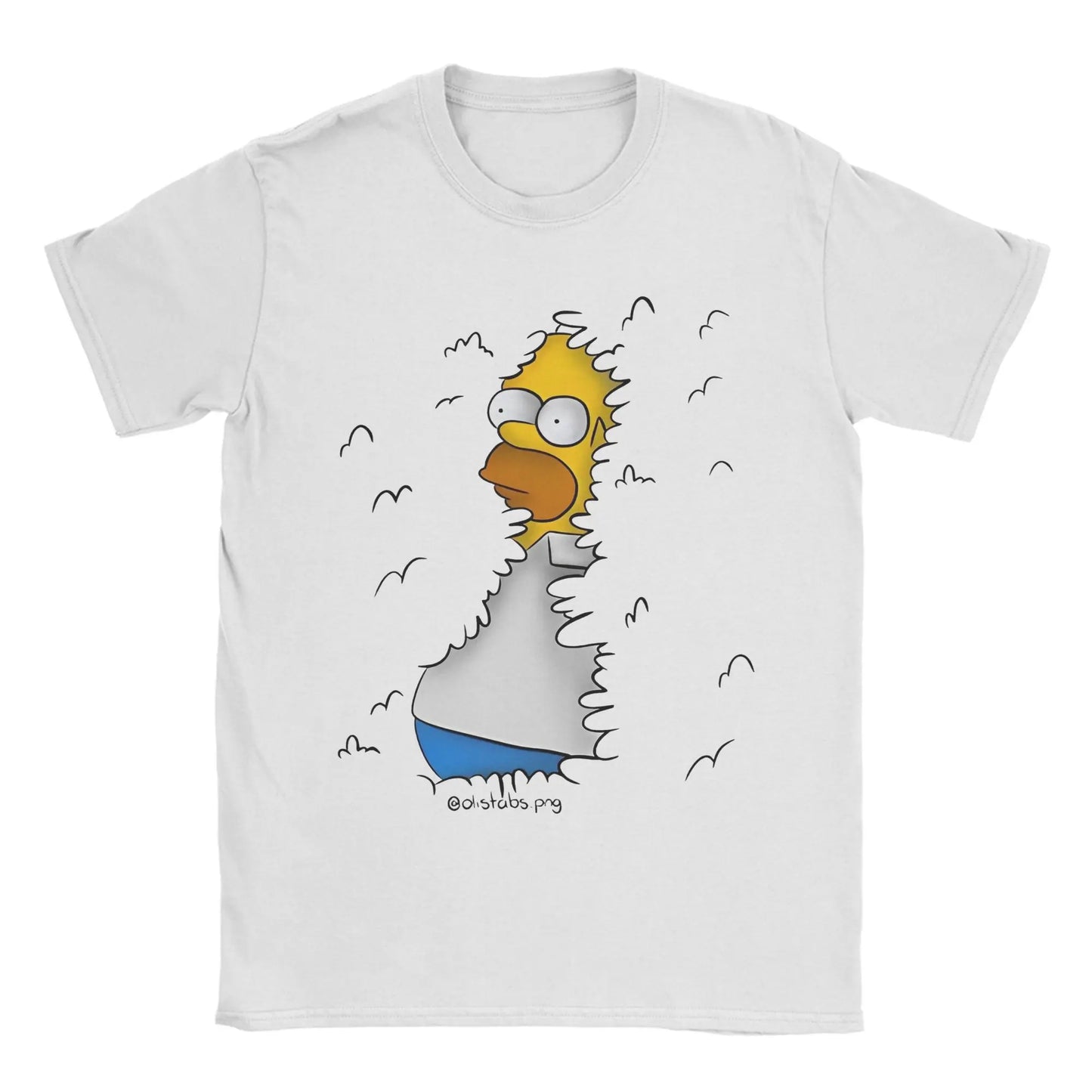 Men's T-Shirt Homer in the Bushes Simpsons Vintage Cotton Tee Shirt Short Sleeve  T Shirts O Neck Clothes New Arrival