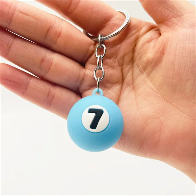 PVC Billiard Keychain Fashion Cute Cartoon Colorful Bag Key Chain Keyring Ornament Bag Purse Charm Accessories Easter Gifts