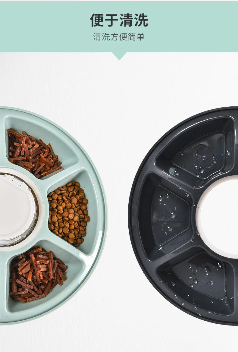 Automatic Feeder Pet Dog Round Timing Feeder 6 Meals 6 Grids Cat Dog Electric Dry Food Dispenser 24 Hours Feed Pet Supplies