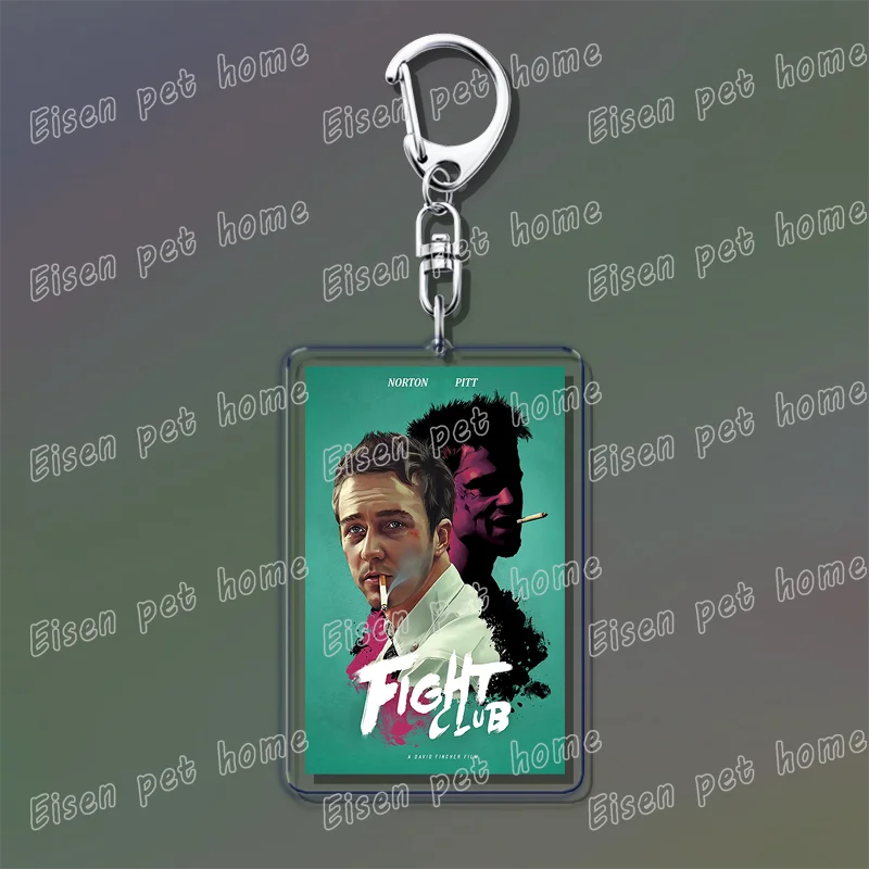 Popular Classic Movies Keychains for Accessories Bag Jaws Fight Club Avatar Films Pendant Key Chains Keyrings Jewelry Fans Gifts