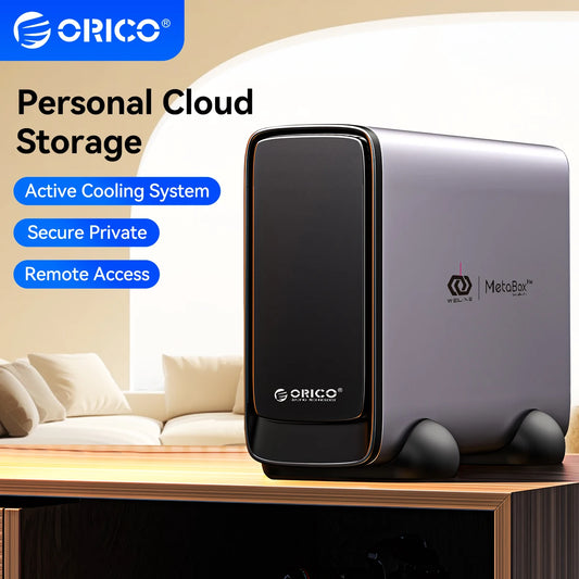 【No Stock!】3.5" Type-C Personal Cloud Storage NAS Network Attached Storage with Automatic Fan Remote Access Diskless MetaBox