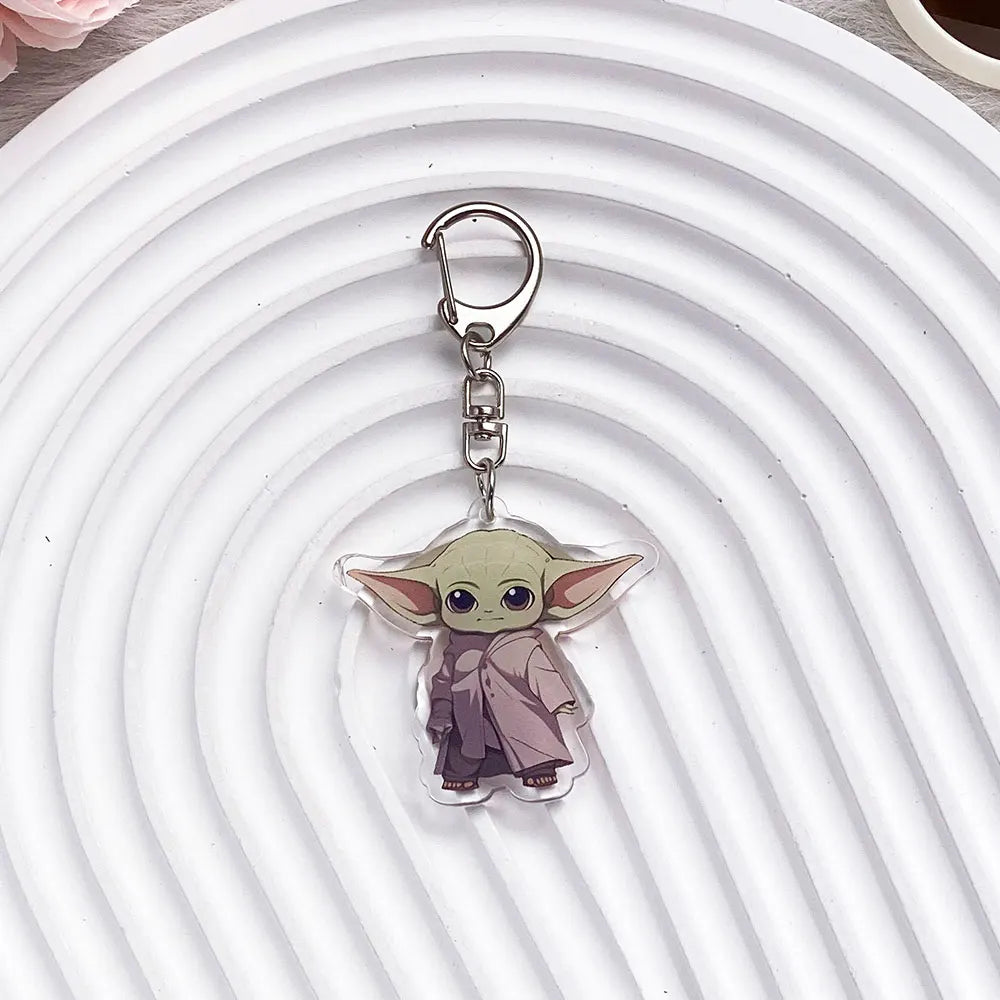 Star Wars Acrylic Keychain Luke/Anakin/Yoda Jedi Charm with Lightsaber Design, Sci-Fi Movie Collectible Keyring Gift For Friends