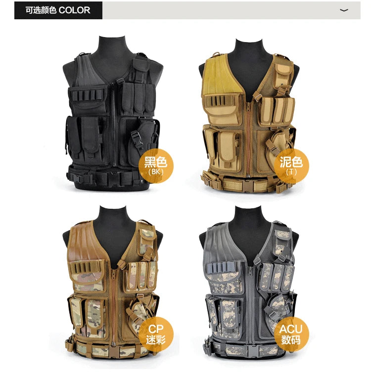 Multifunctional Military Tactical Vest Anti Puncture Clothing Mesh Breathable Summer CS Tops Outdoor Protective Clothing
