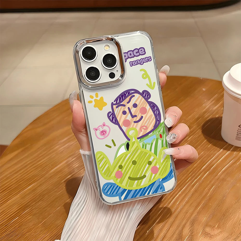 Lovely Cartoon Toys Storys Phone Case For iPhone 17 16e 16 15 14 13 12 11mini Pro Max X XR XSMAX 8 7 Air Plus Transparent Cover