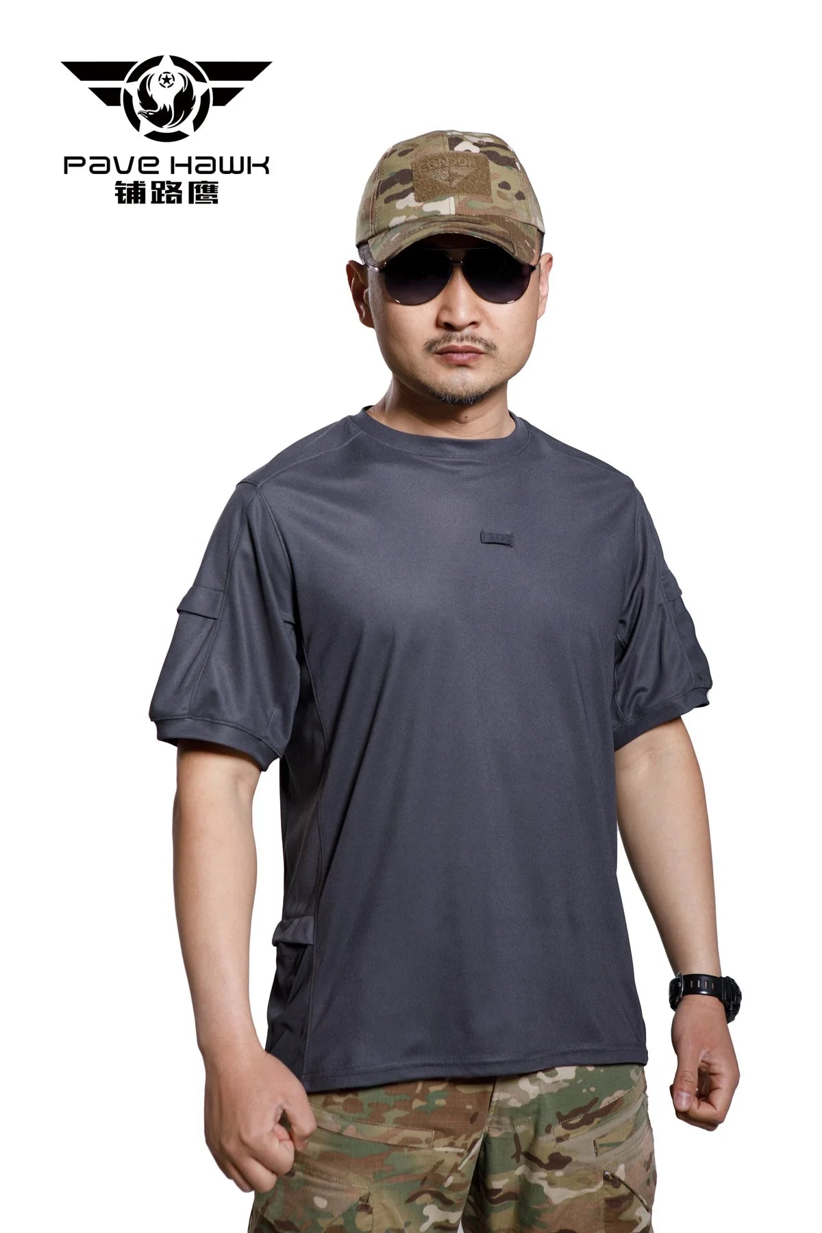 Men's Army Tactical T-shirt Military Training Quick-drying Breathable Short Sleeves Summer Beach Sun Protection Casual T-shirt