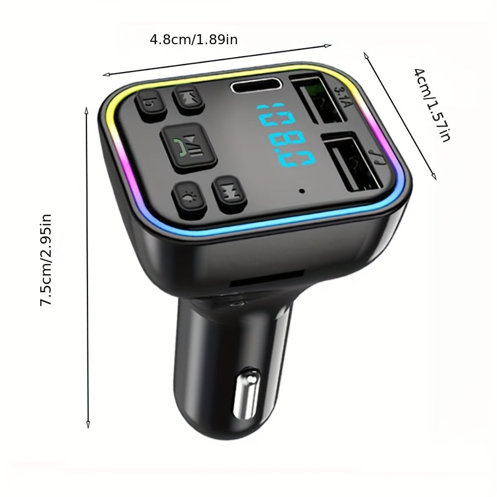 Car mp3 player Wireless FM Transmitter Type C USB C Fast Charging Dual USB car Charger Handsfree Car Kit MP3 Player FM Modulator