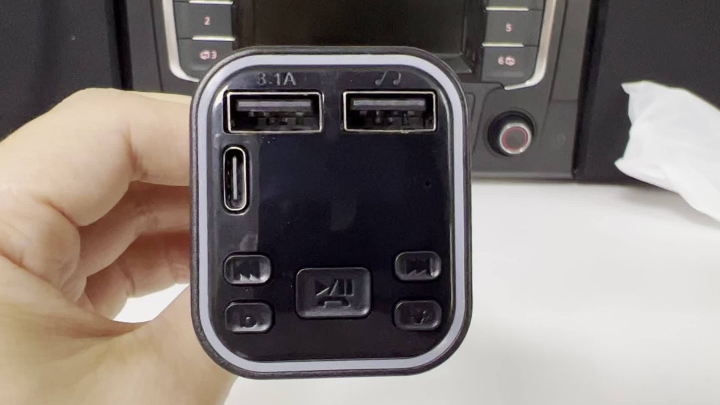Car mp3 player Wireless FM Transmitter Type C USB C Fast Charging Dual USB car Charger Handsfree Car Kit MP3 Player FM Modulator